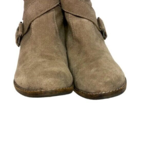 Dolce Vita | Women's Taupe Brown Suede Side Zip Heeled Ankle Bootie Size 8 - Picture 10 of 14